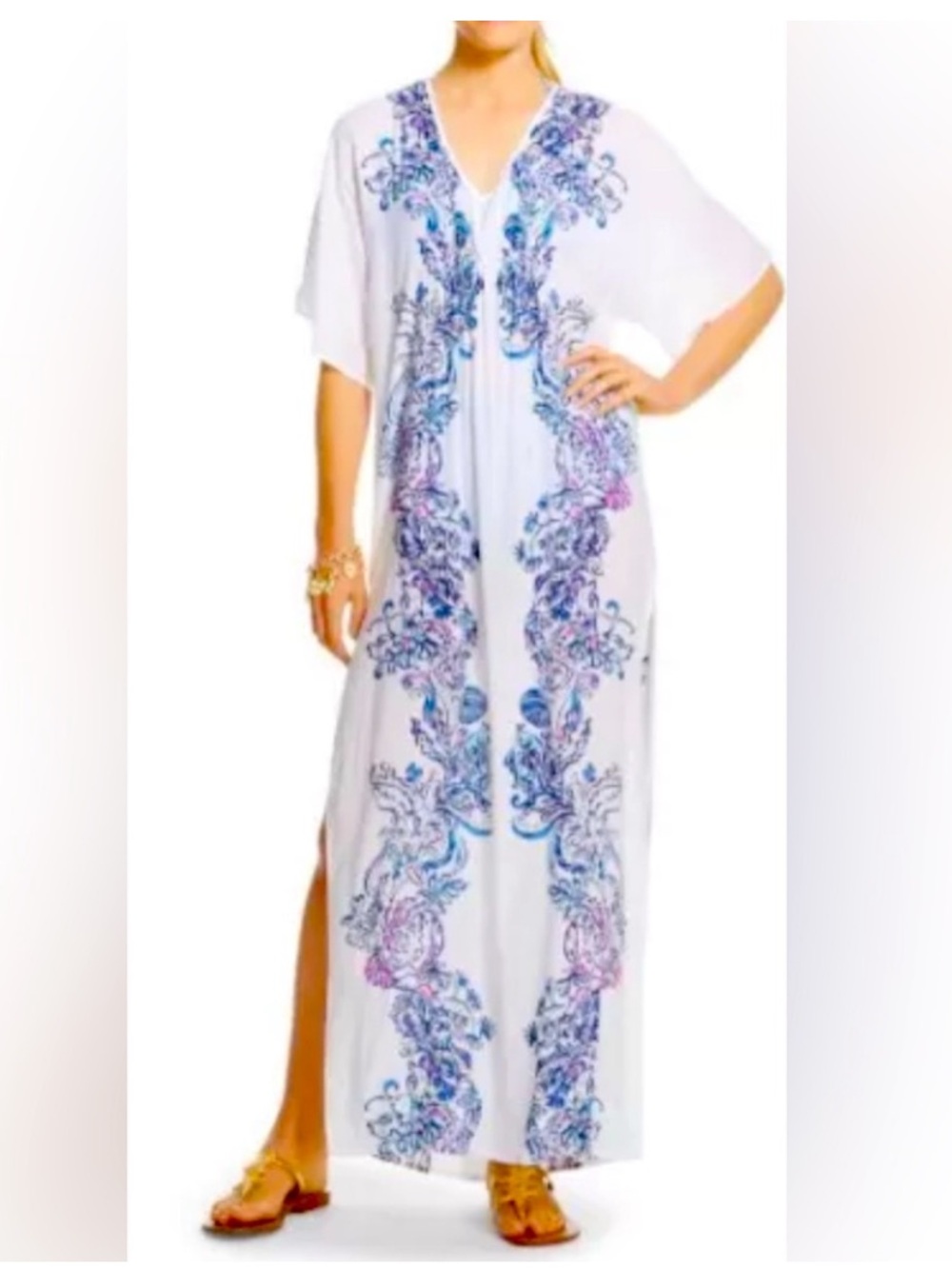 NWT Lilly Pulitzer for Target Kaftan Cover Up/Dress Wavepool Ocean Print  XL